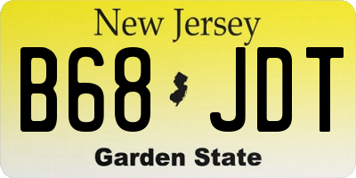 NJ license plate B68JDT