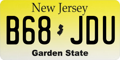 NJ license plate B68JDU