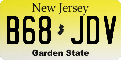 NJ license plate B68JDV