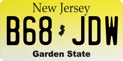 NJ license plate B68JDW