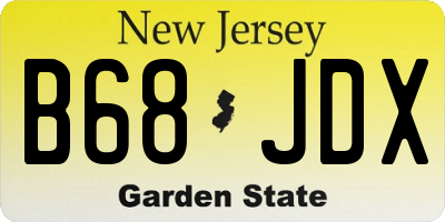 NJ license plate B68JDX