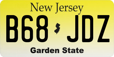 NJ license plate B68JDZ