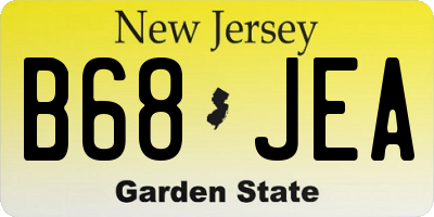 NJ license plate B68JEA