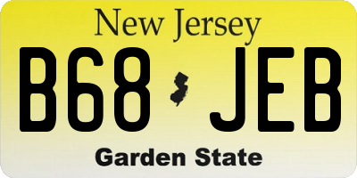 NJ license plate B68JEB