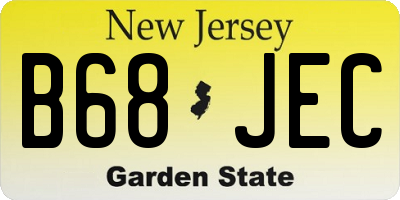 NJ license plate B68JEC