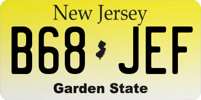 NJ license plate B68JEF