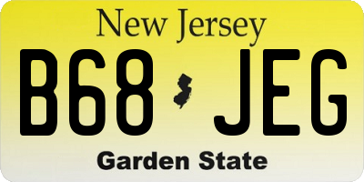 NJ license plate B68JEG
