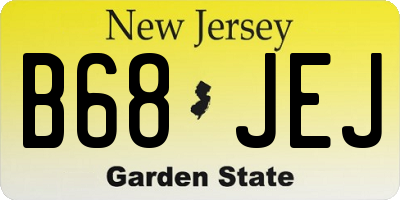NJ license plate B68JEJ