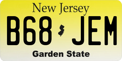 NJ license plate B68JEM