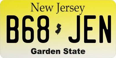 NJ license plate B68JEN