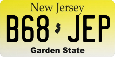 NJ license plate B68JEP