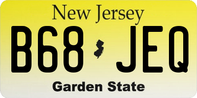 NJ license plate B68JEQ