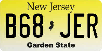 NJ license plate B68JER
