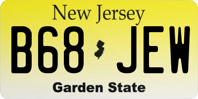 NJ license plate B68JEW