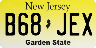 NJ license plate B68JEX