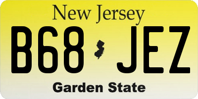 NJ license plate B68JEZ