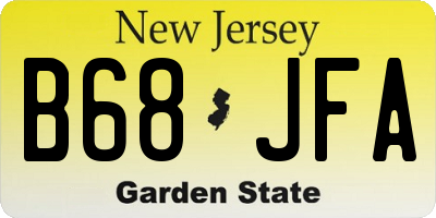 NJ license plate B68JFA