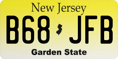 NJ license plate B68JFB
