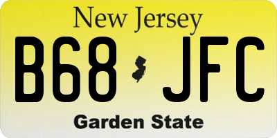 NJ license plate B68JFC