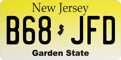 NJ license plate B68JFD
