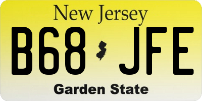 NJ license plate B68JFE