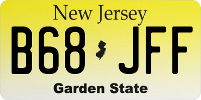 NJ license plate B68JFF