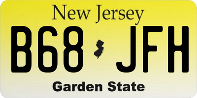 NJ license plate B68JFH