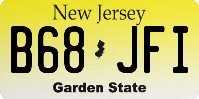NJ license plate B68JFI
