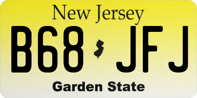 NJ license plate B68JFJ