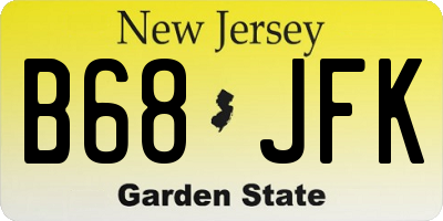 NJ license plate B68JFK