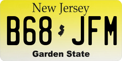 NJ license plate B68JFM