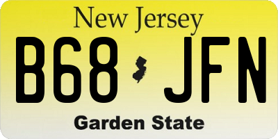 NJ license plate B68JFN