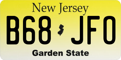 NJ license plate B68JFO