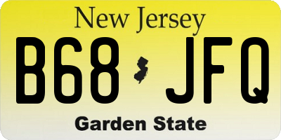NJ license plate B68JFQ