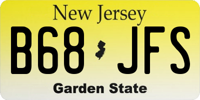 NJ license plate B68JFS