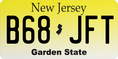 NJ license plate B68JFT