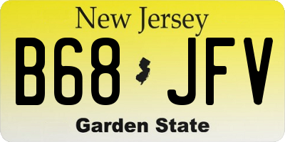 NJ license plate B68JFV