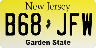NJ license plate B68JFW