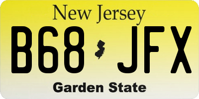 NJ license plate B68JFX