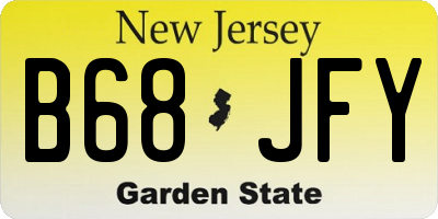 NJ license plate B68JFY