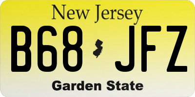 NJ license plate B68JFZ