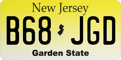 NJ license plate B68JGD