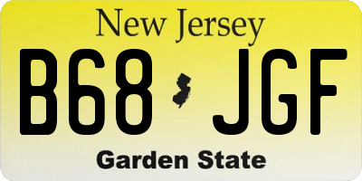 NJ license plate B68JGF