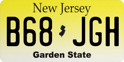 NJ license plate B68JGH
