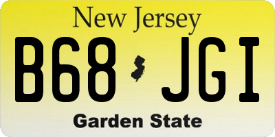NJ license plate B68JGI