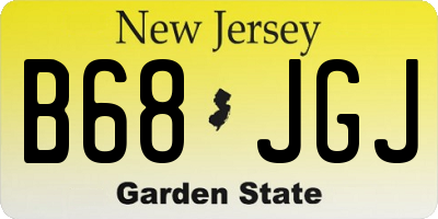 NJ license plate B68JGJ