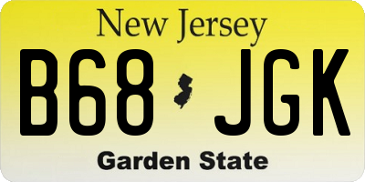 NJ license plate B68JGK