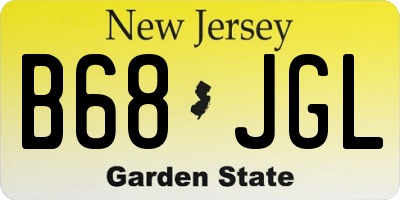 NJ license plate B68JGL