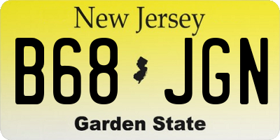 NJ license plate B68JGN