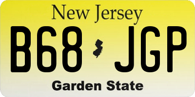 NJ license plate B68JGP